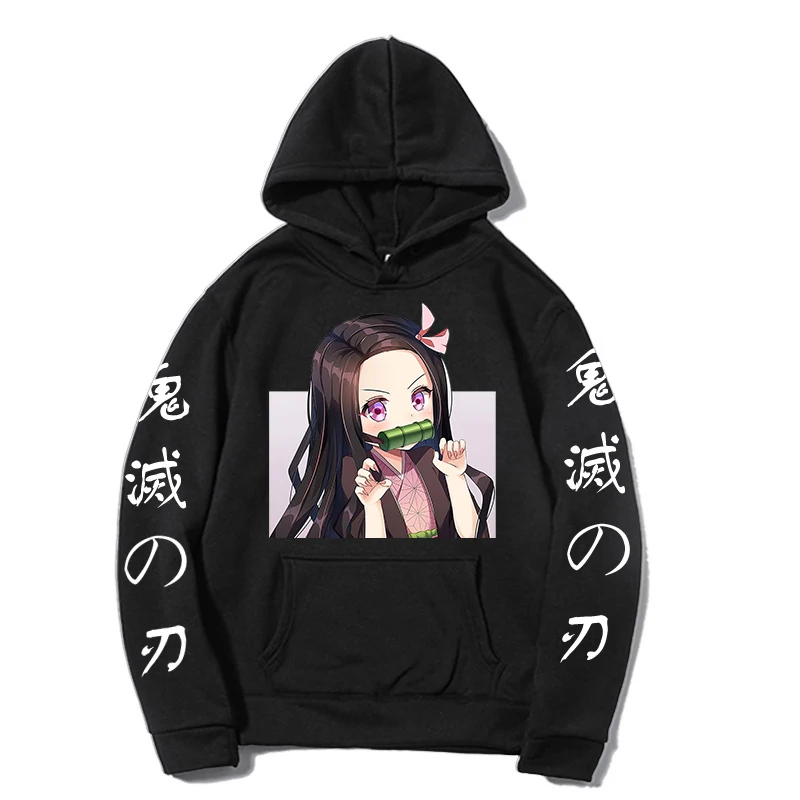 

men's and women's Streetwear hooded sweatshirt Japan Anime Kimetsu No Yaiba Demon Slayer Nezuko Cosplay Ho loose Hip Hop Clothes