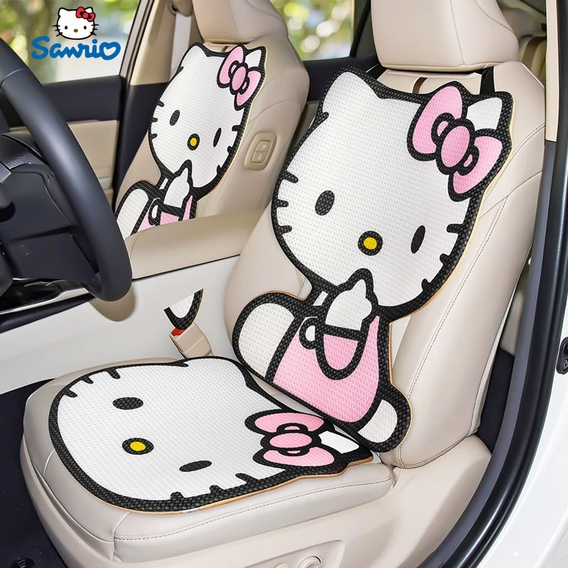 

Sanrio Hello Kitty Car Seat Cover Cushion Protector Summer Anime Pad Accessories Protect Cushion Automobile Cute Cartoon Seat