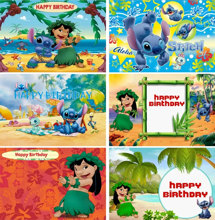 

Stitch Lilo Pelekai Nani Turo Angel Poster Photography Background Birthday Party Decoration Banner Backdrop Photo Studio