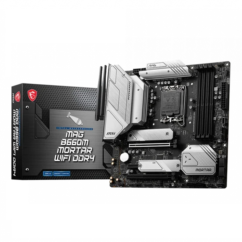 Фото Материнская плата B660M Mortar WIFI DDR4 MATX для игрового ПК, LGA 1700, B660, 7.1 USB 2.0, USB 3.2 Gen1, с охлаждающей системой Armor 4 DDR4 №1