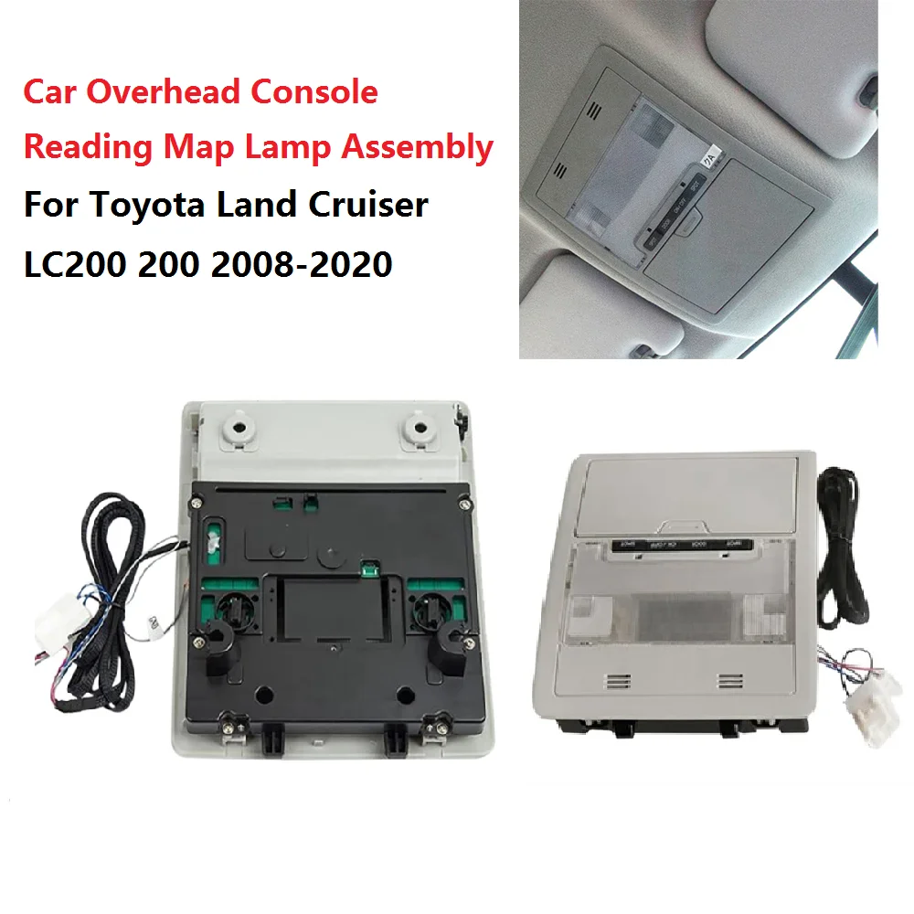 

Автомобильная консоль в сборе с верхней флуоресцентной строчкой, лампа для чтения флуоресцентной карты для Toyota Land Cruiser LC200 200 2008-2020, Потолочная флуоресцентная лампа