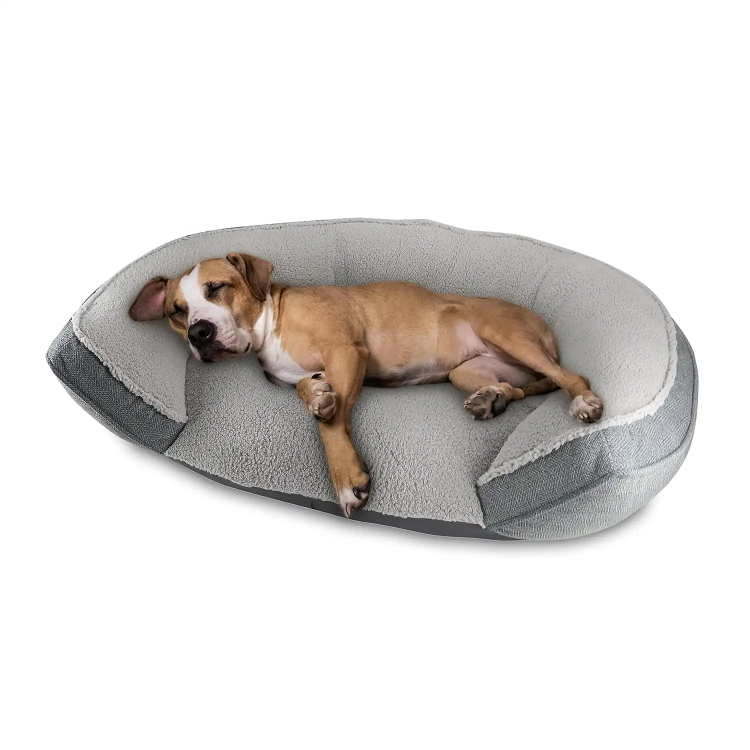 

HMTX Arlee Step In Oval Round Cuddler Pet Dog Bed - Memory Foam - Chew Resistant - Large/Extra Large (choose your color)