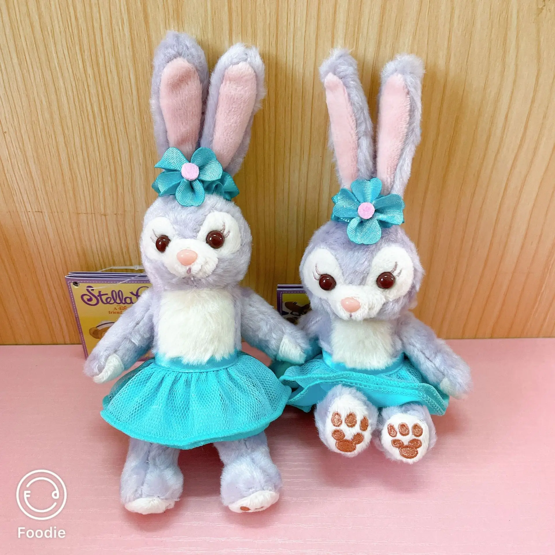 

10CM Disney Stellalou Pendant Doll Cute Key Chain Brooch Stella Rabbit Plush Kawaii Stuffed Toys Kids Girls Birthday Gift 01483