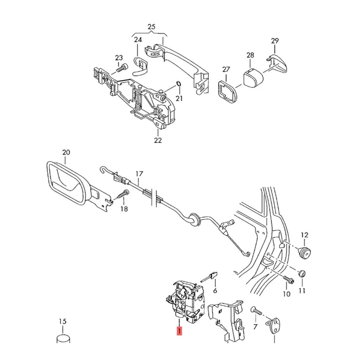 Привод блока замка правой передней двери 3D 1837016 A для VW Golf GTI MK5 Touareg Skoda Octavia Seat Altea