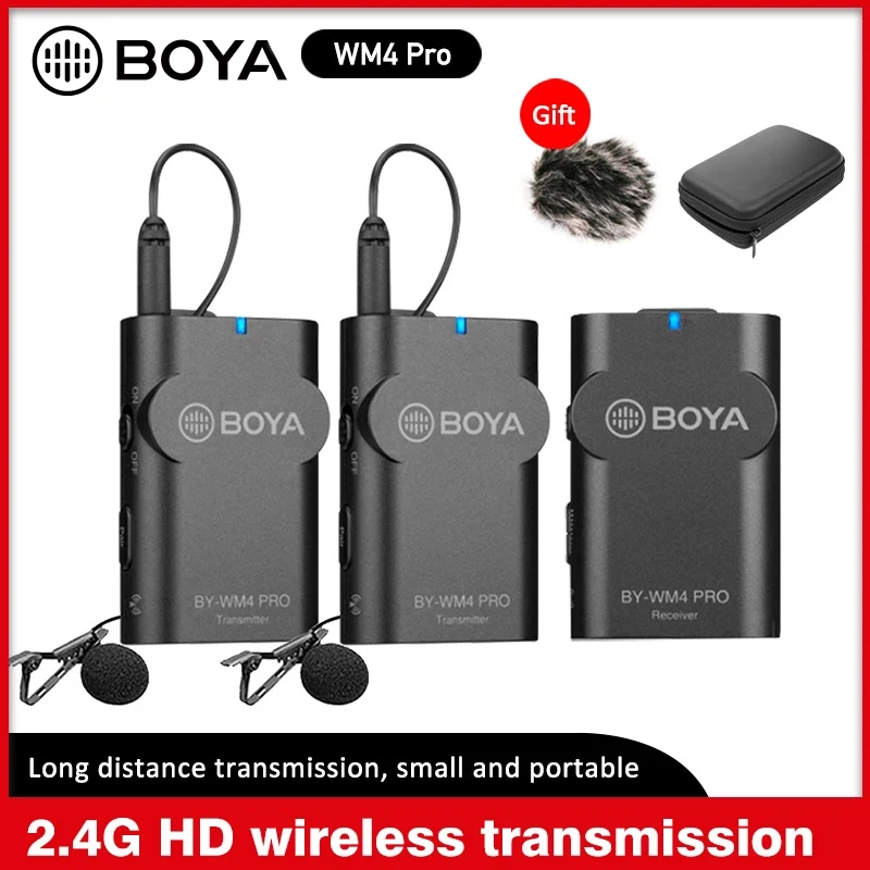 

BOYA BY-WM4 Pro K1/K2 Wireless Microphone Lavalier Microphone Condenser for Sony Nikon Canon DSLR Camera Phone Studio