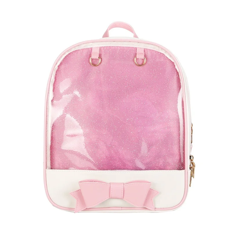 

Candy Color Girls Kawaii Transparent Heart Student School Bag Backpack Lovely Ita Bag Sweet Cute Student Bag