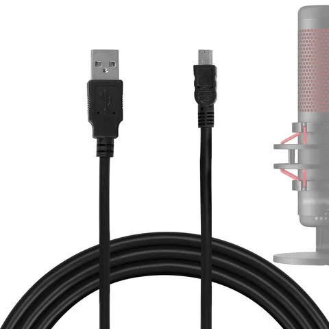 Geekria for Creators Micro USB-USB-микрофонный кабель длиной 10 футов/300 см, совместимый с HyperX QuadCast SAMSON Meteor