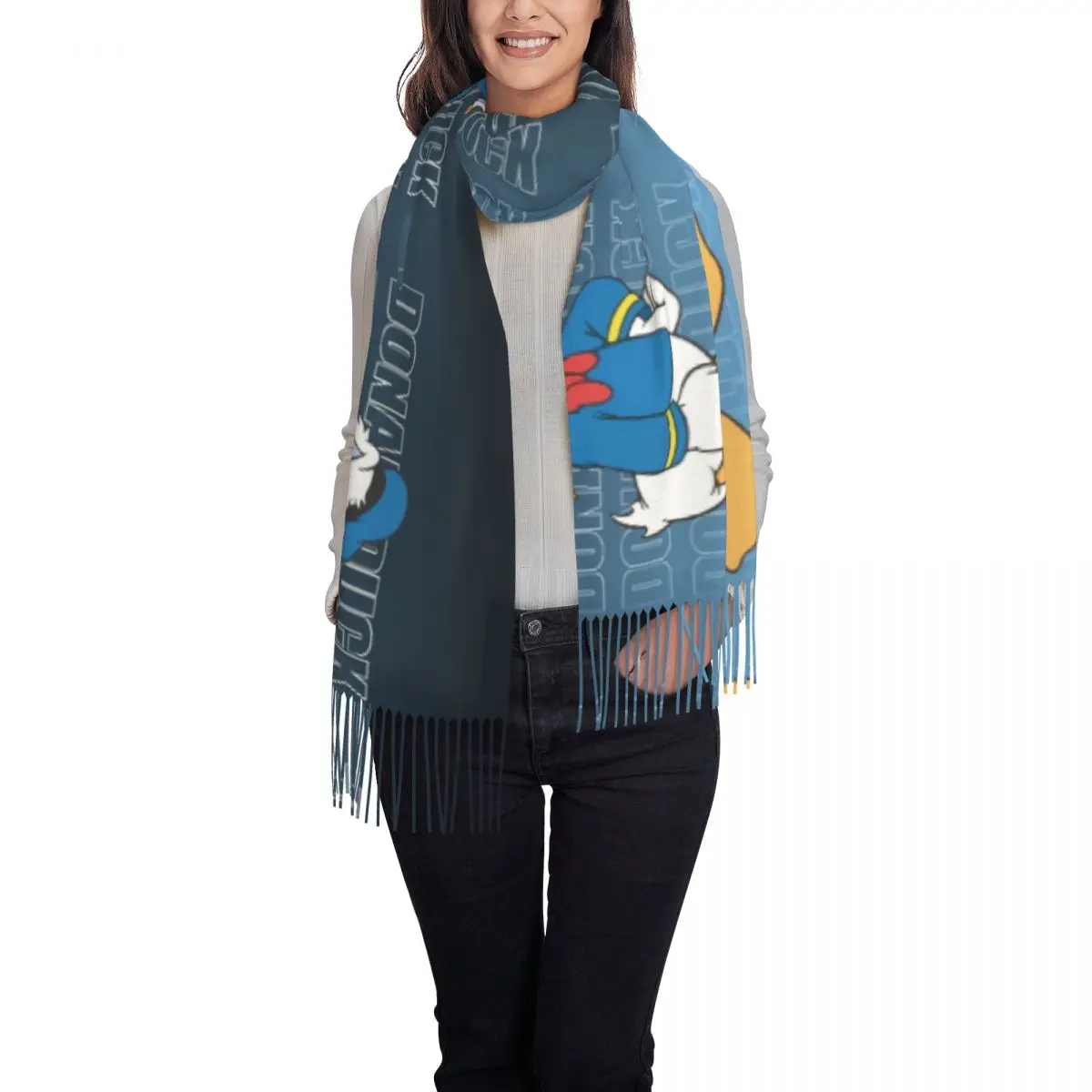 Шарф с принтом Angry Donald Duck на заказ для женщин и мужчин зима-осень теплые шарфы шали