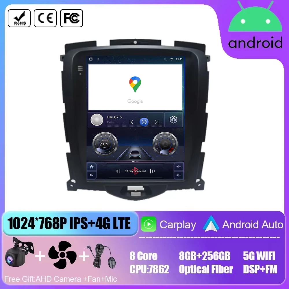 Фото Автомобильный радиоприемник Android 14, 9,7 дюйма для BYD F3 2014 2015 для Tesla Style 4G Carplay, GPS-навигация, мультимедийный плеер, аудиоплеер, стерео №1
