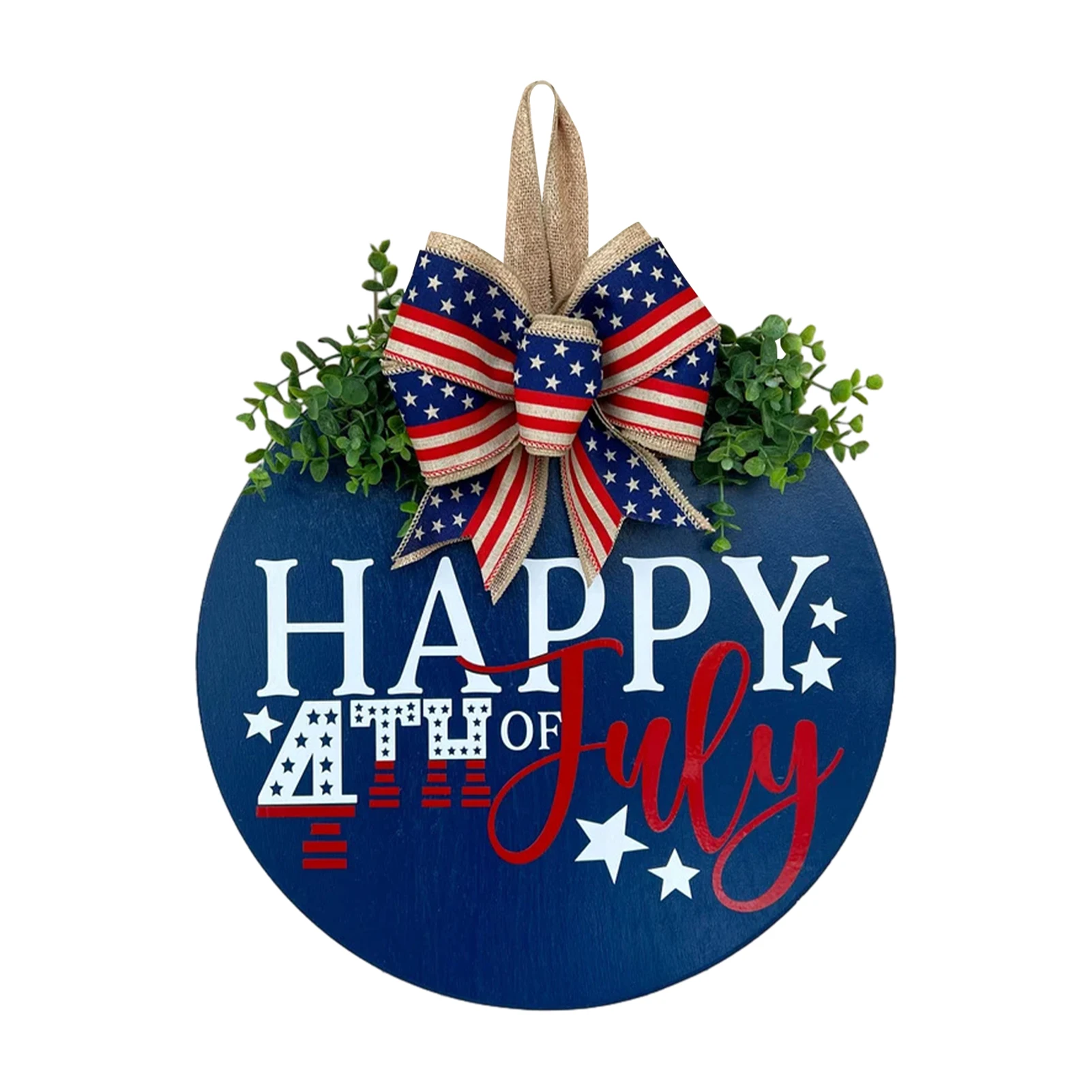 

День Независимости 4 июля, комнатный наружный круглый патриотический венок, праздничный Подвесной для входной двери, настенный домашний декор, лето