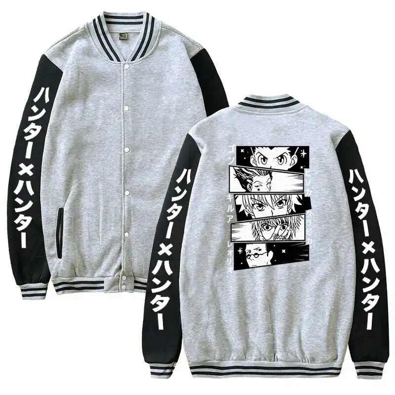 

Hunter X Hunter Killua Zoldyck Print Baseball Jacket Hunter X Hunter Cosplay Costumes Baseball Uniform Coat Men Women Sportswear