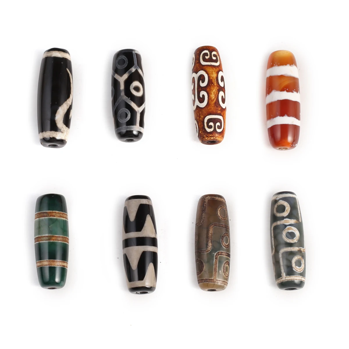 5 шт. бусины из натурального камня тибетского дзи