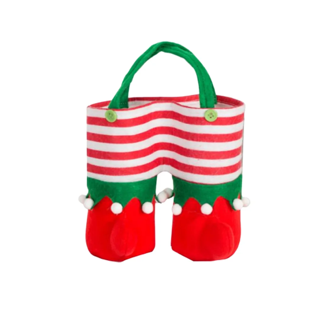 

Christmasbottle Bagself Favors Cover Santacandy Felt Gift Party Holiday Double Treat Stockings Wrap Dress