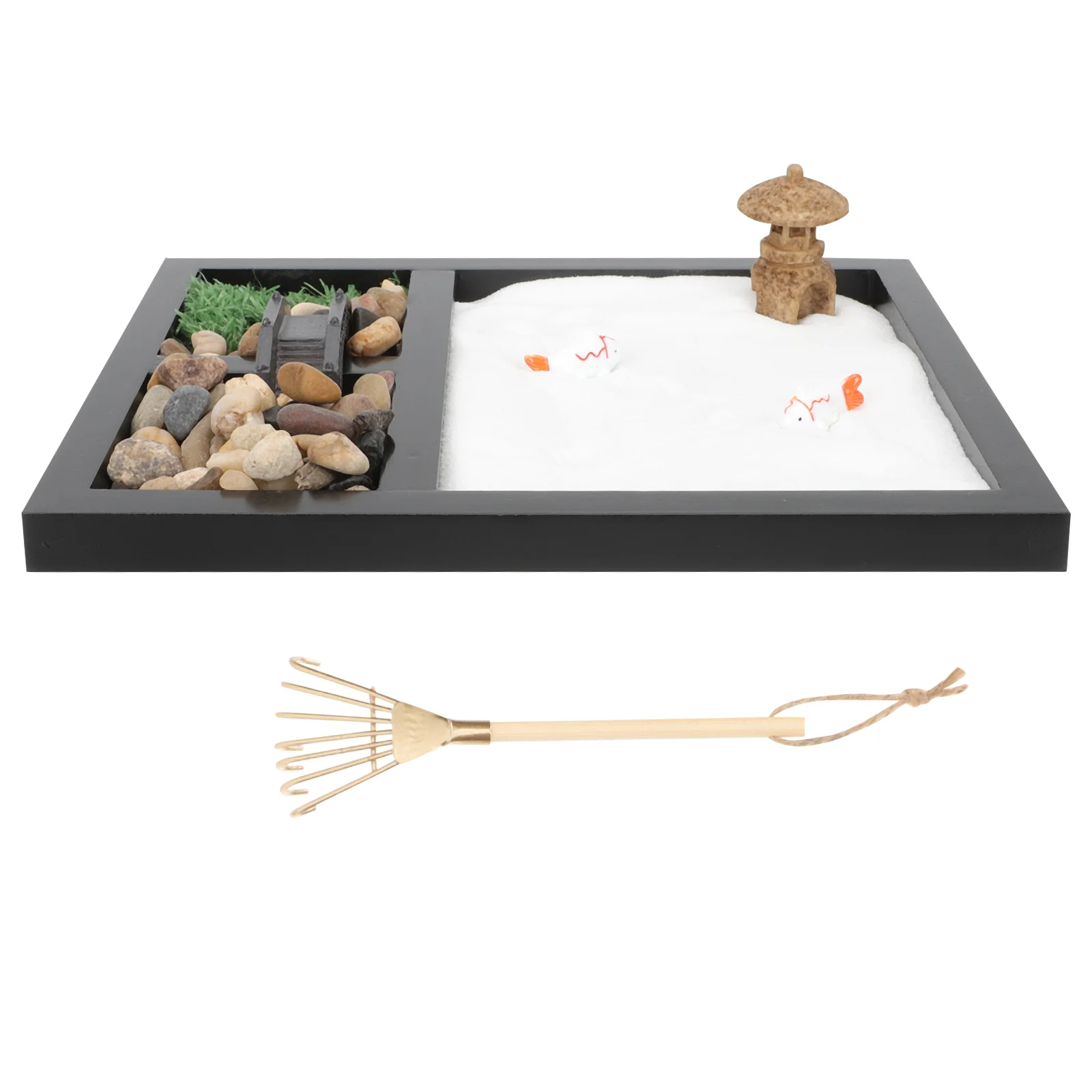 

Zen Garden Sand Table Sandbox Desk Mini Japanese Meditation Desktop Kitdecor Statue Figurine Miniature Microlandscape Indoor