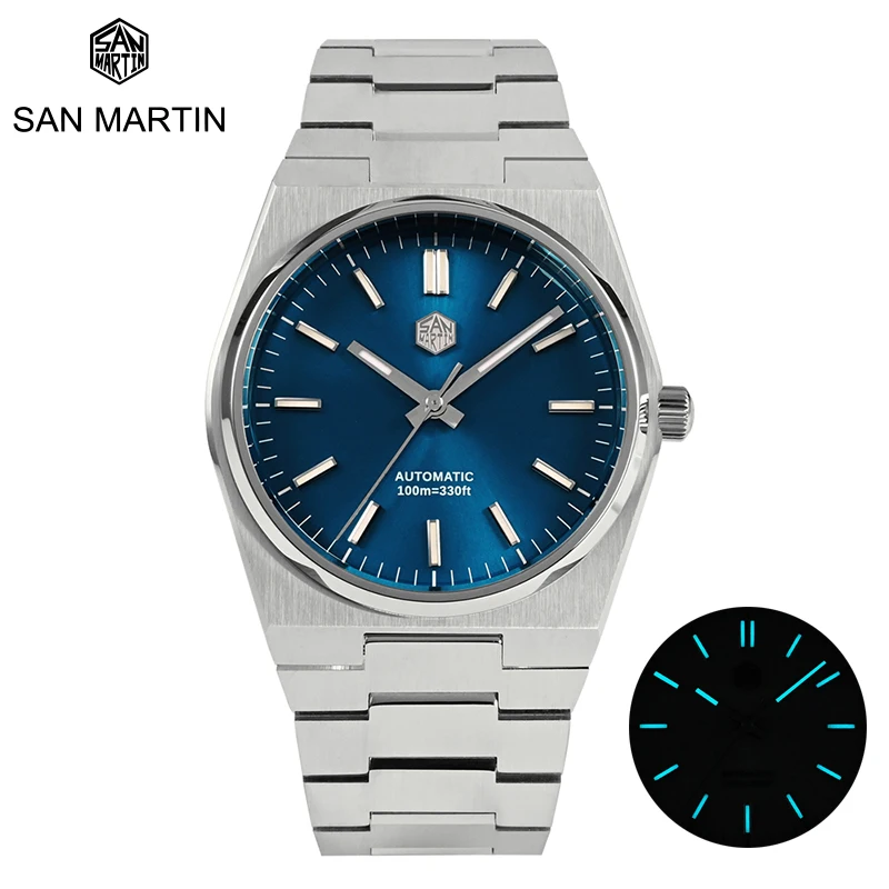 

San Martin Brand Men Watch 40mm 9015 Classic Luxury Dress Automatic Mechanical Watches Quick Release Men Stainless Steel Watch