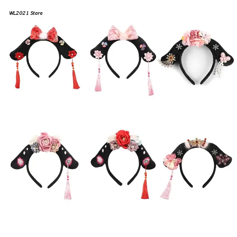 

Ancient Chinese HeadBand Manchu Princess Headwear Chinese Style Dress Up Party