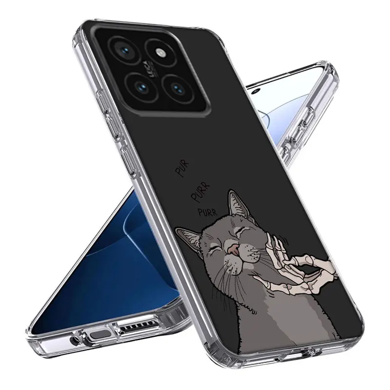 Прозрачный чехол для телефона Skull Cat Skeleton Dog Xiaom Mi 12 12T 11T 10T 9T 13 11 10 9 8 Lite CC9 CC9E Pro 6X 5X A1 A2