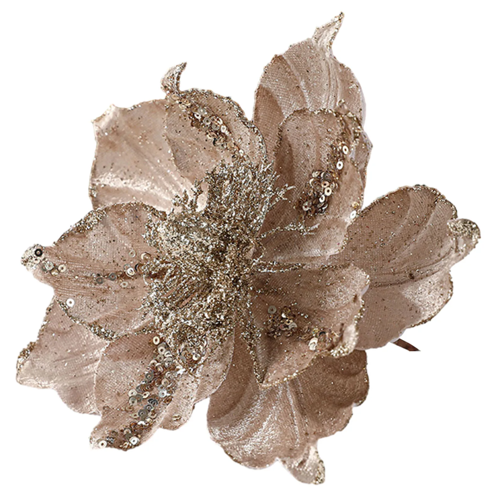 Блестящий рождественский цветок пуансеттии рождественская елка подвесное