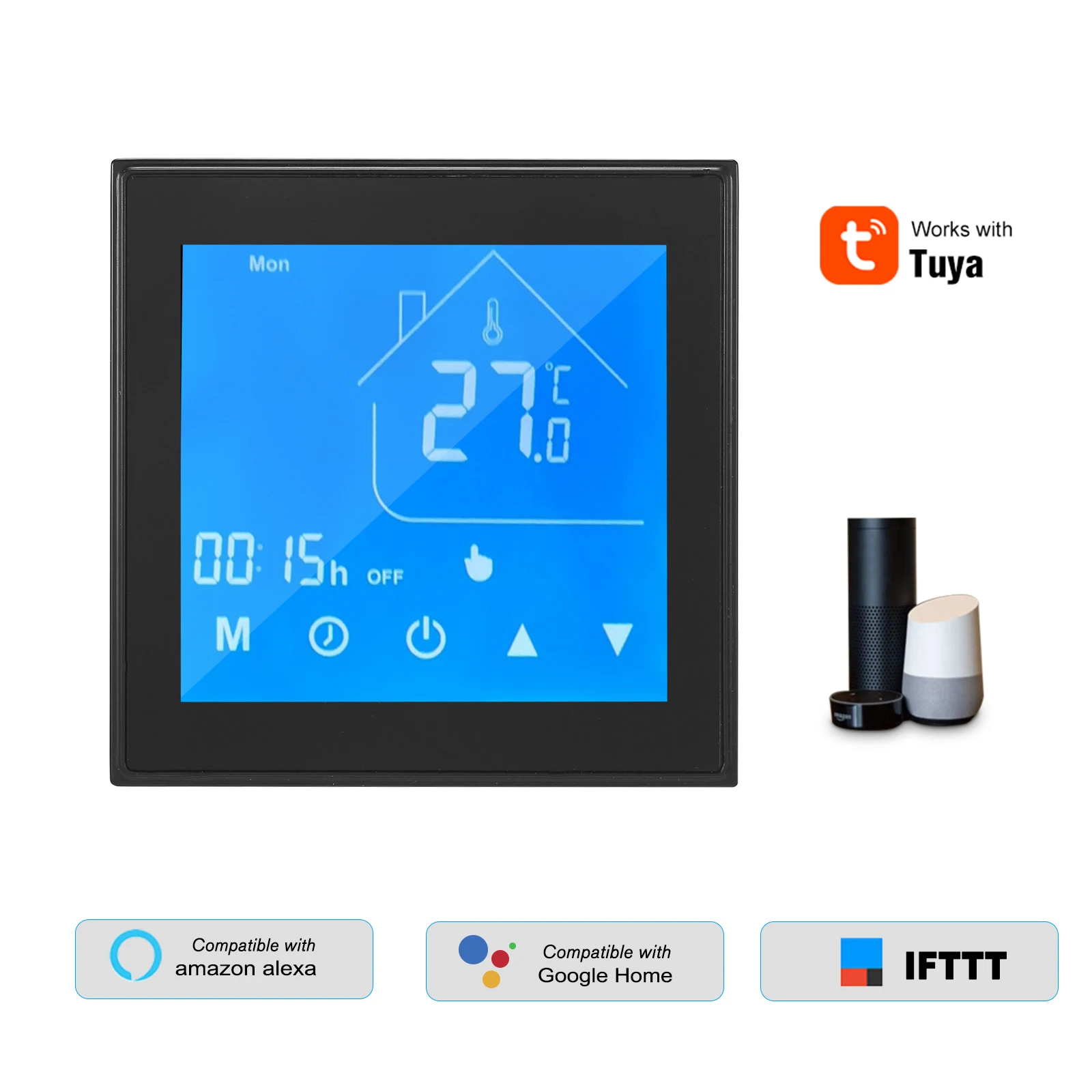

HC-T010-WiFi-GA WiFi Smart Thermostat Temperature Controller LCD Display Week Programmable for Water Heating Tuya APP Control