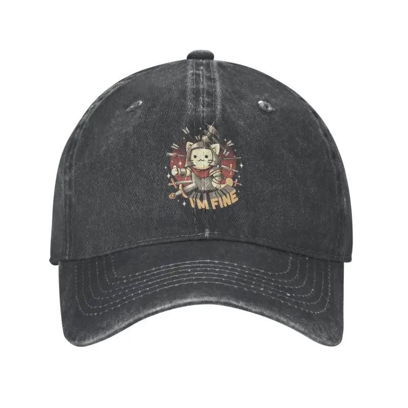 

Custom Cotton Funny Kawaii Cat Baseball Cap Hip Hop Men Women's Adjustable Arrow Sword Dad Hat Autumn