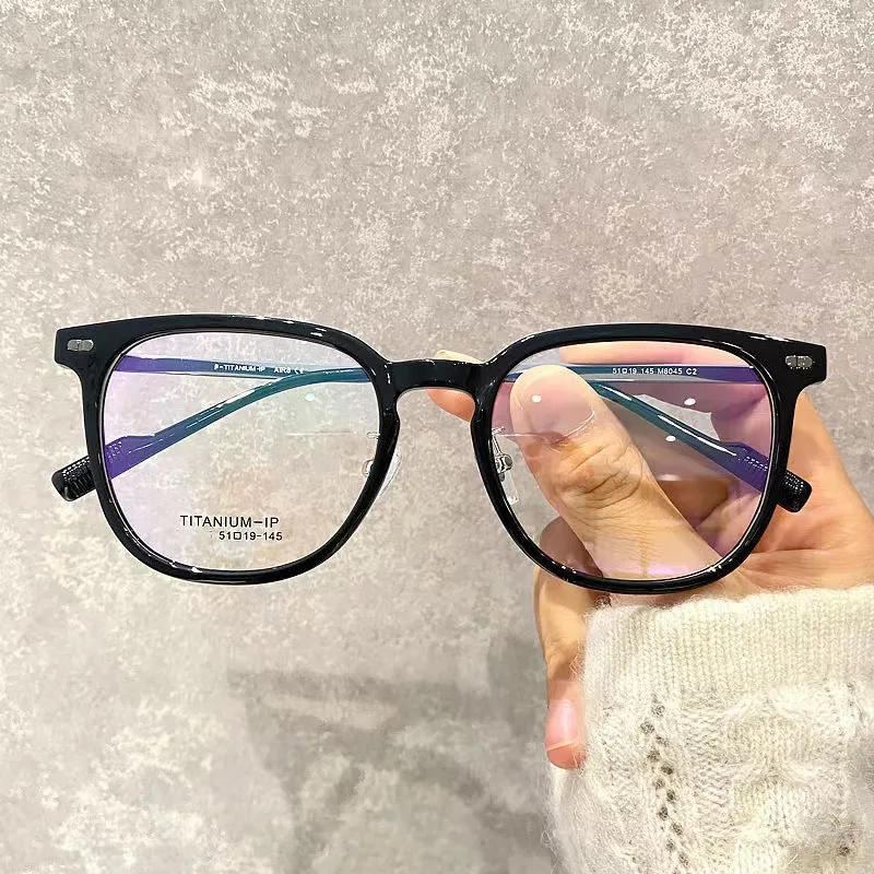 Оливковые очки для близорукости с большим ободком Женская защита от