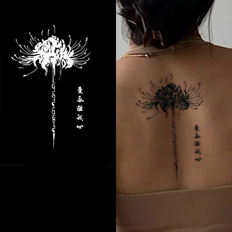 

2022 New Sanskrit Equinox Flower Art Waterproof Juice Tattoo Stickers for Woman Man Eternal Flowers Body Temporary Tattoo Arm