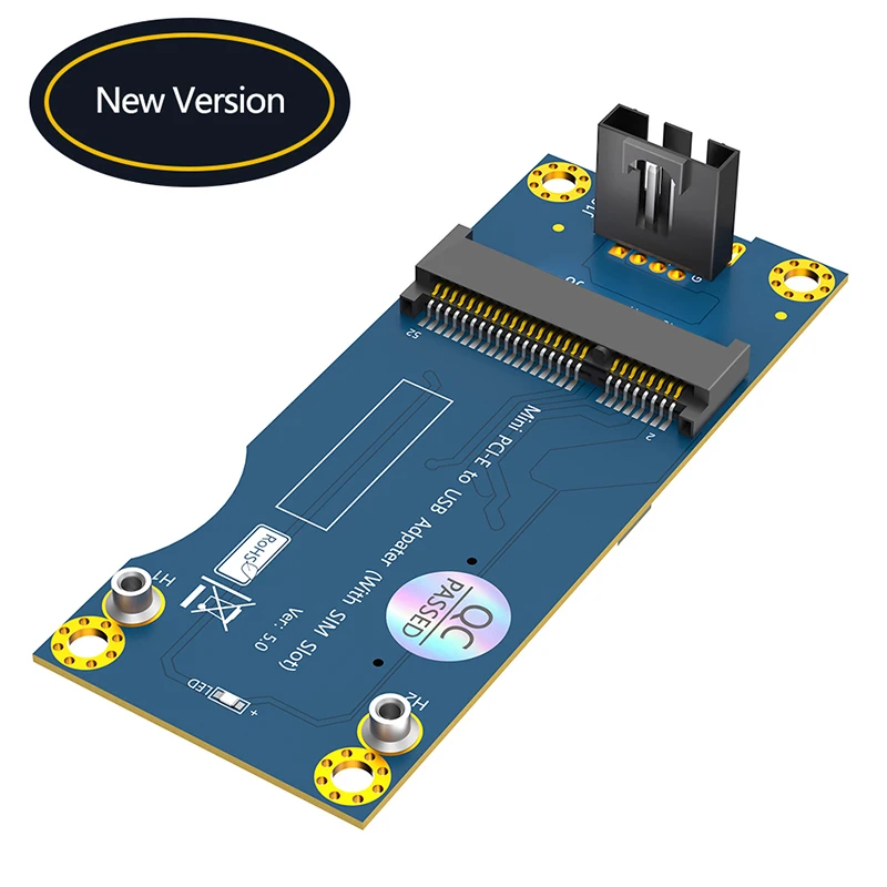 Адаптер Mini PCIE — USB 2.0 + слот для SIM-карты модуля WWAN/LTE PCI Express плата Riser с 9-контактным