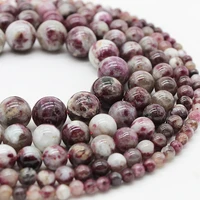 natural stone beads plum flower tourmaline round loose beads 4 6 8 10 12mm tourmaline beads for bracelet necklace jewelry making