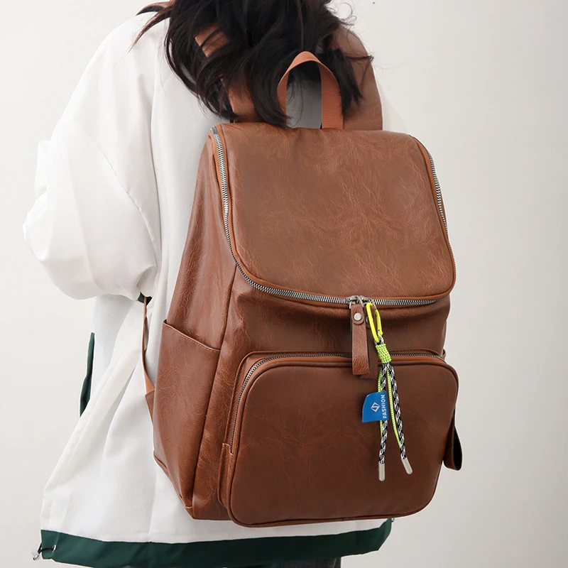 

Винтажные женские сумки на плечо, вместительный ранец из мягкой искусственной кожи для женщин, дорожный школьный портфель, однотонный цвет
