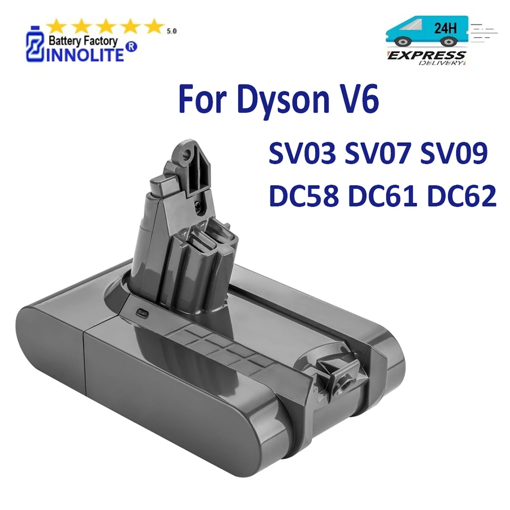Батарея V6 для Dyson, батарея 21,6 в, 6000 мАч для пылесоса Dyson V6 DC58,DC59,DC62,SV03,SV04,SV05,SV06,SV07,SV09