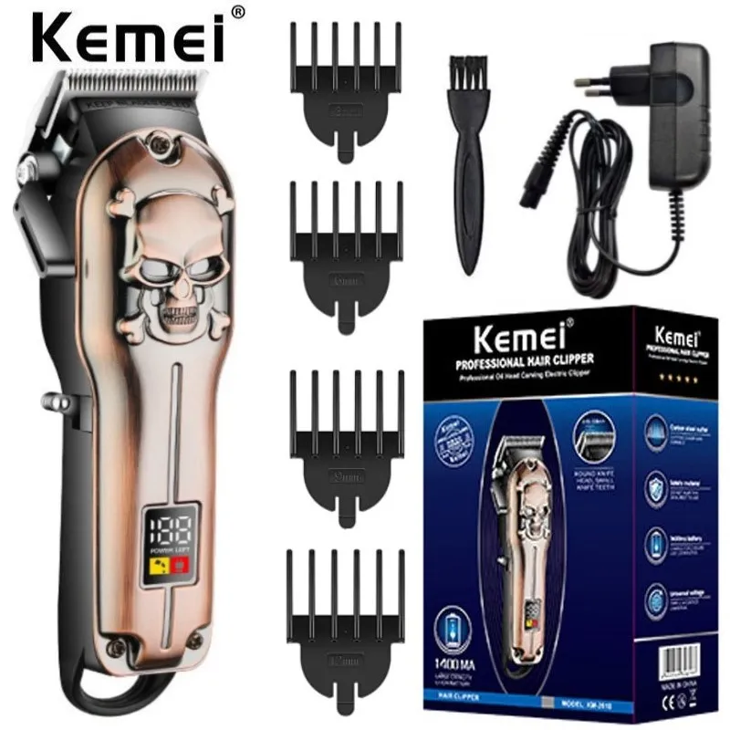 

Машинка для стрижки волос kemei, профессиональный электрический триммер для волос, литий-ионная машинка для бороды, оригинал