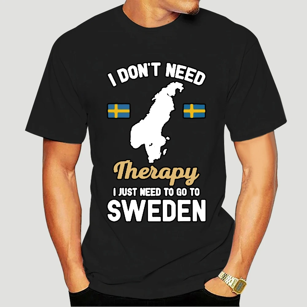 Футболка 9852A мужская с коротким рукавом и надписью шведского флага Швеции -