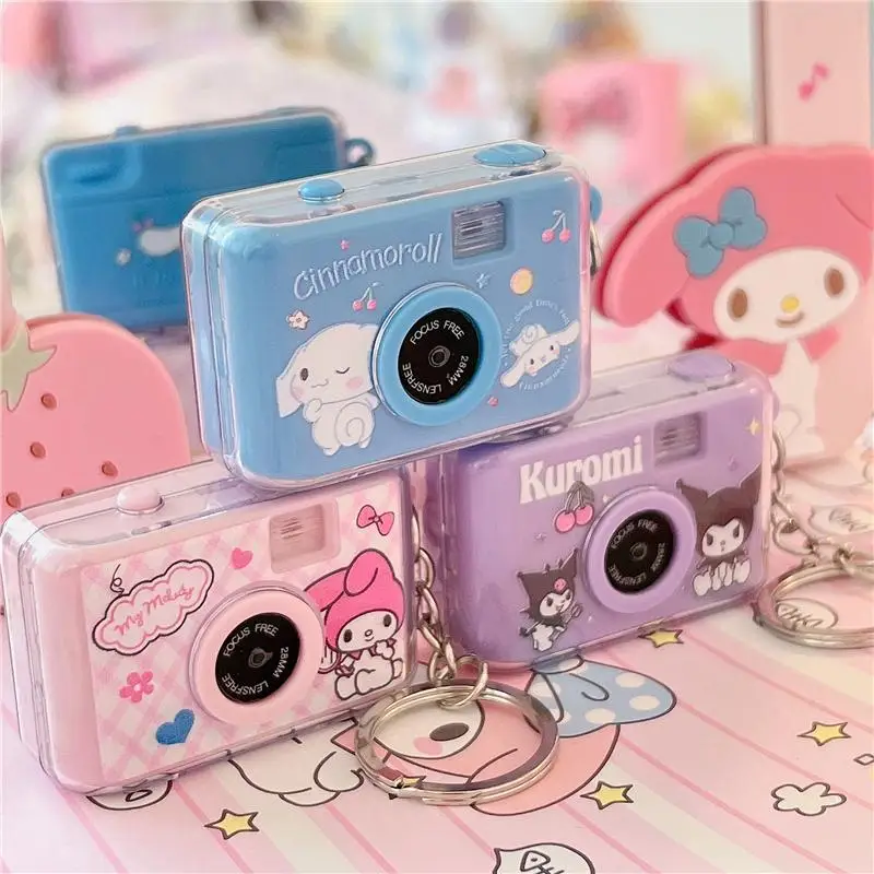 

Kawaii Sanrioes Hello Kitty Kuromi Cinnamoroll мультяшный брелок для автомобильных ключей Мелодия милая фотография подарок для девочек