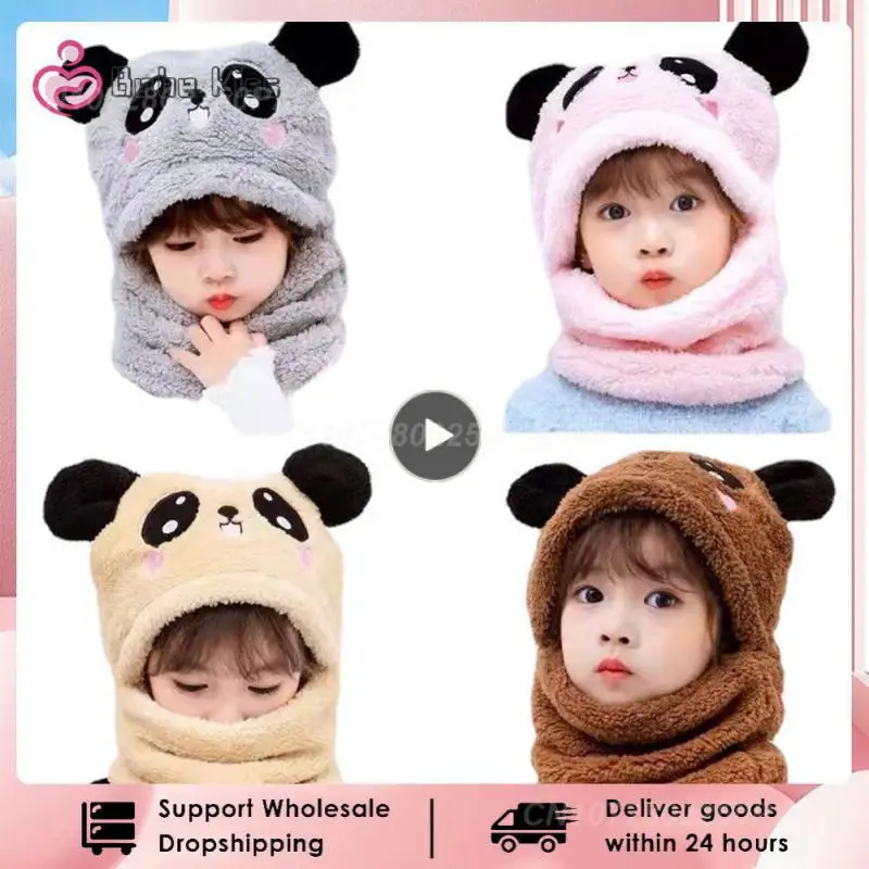 

1~10PCS New Cute Bear Ear Hat Scarf Set Winter Hats For Unisex Beanie Caps Warm Casual Plush Hats Casual Cap Adult Kids Kawaii
