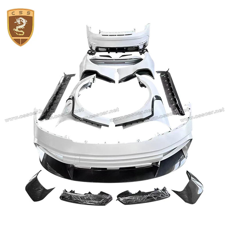 Фото RT900 BBS Стиль Широкий Bodykit Автомобильные передние и задние боковые крылья Расширения для Porsche 911/992 Сухое углеродное волокно Боковая юбка Расширение губы №2