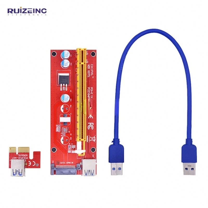 

For BTC LTC ETH Mining Miner PCI-E Expansion Card PCIE X1 To X16 Extender 15Pin SATA Power Converter Adapter USB 3.0 Cable