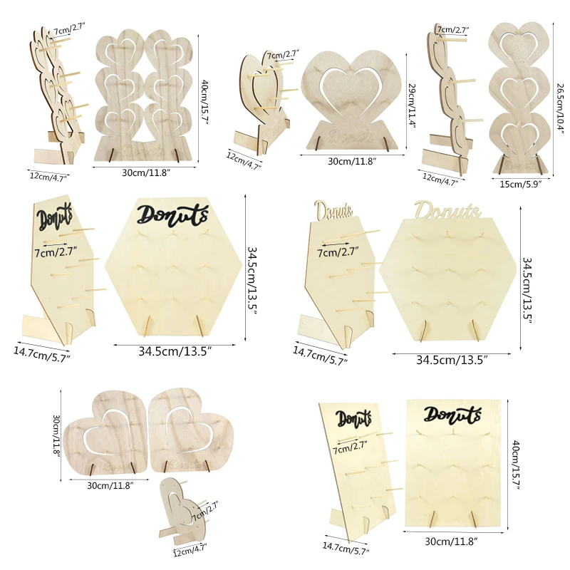 Деревянные подставки в виде пончиков настенный стенд держатель свадебное