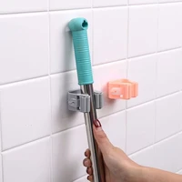 mop clamp toilet broom holder storage wall mounted mop rack hole free strong load bearing hook