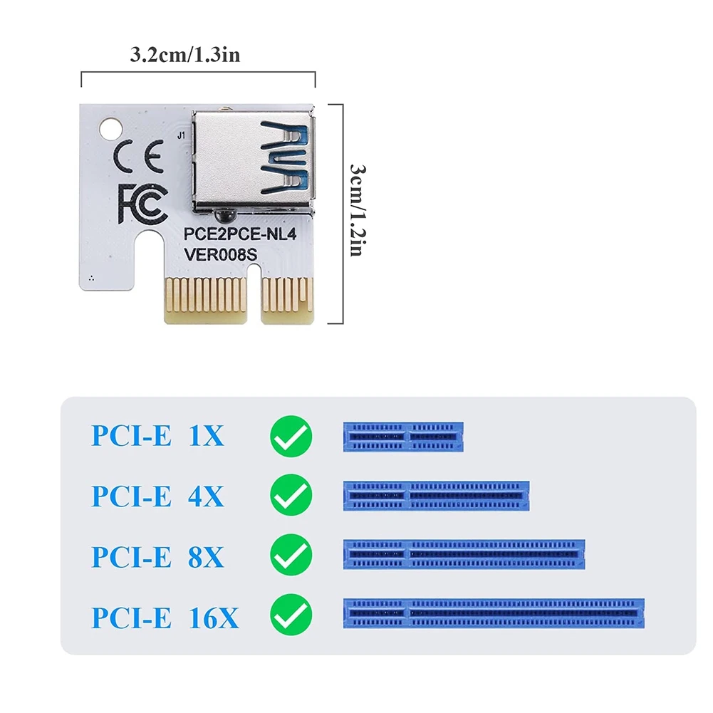 Карта адаптера PCI-E 1X слот PCI-Express X1 с золотыми пальцами для стабильной и быстрой
