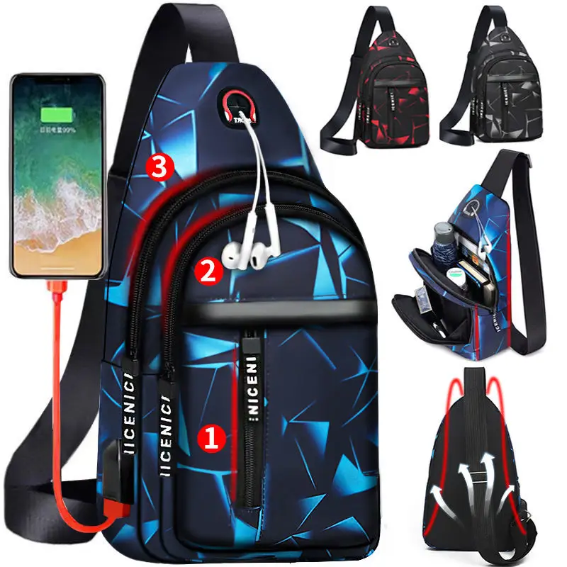 

Travel Shoulder Bag Double-sided Multifunctional Messenger Bag Men Waterproof Shoulder Bag Business Multi-layer Men Shoulder Bag
