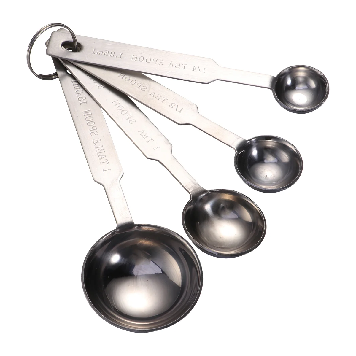 

4pcs Kitchen Baking Cooking Stainless Steel Measuring Spoons in Different Sizes (Silver)