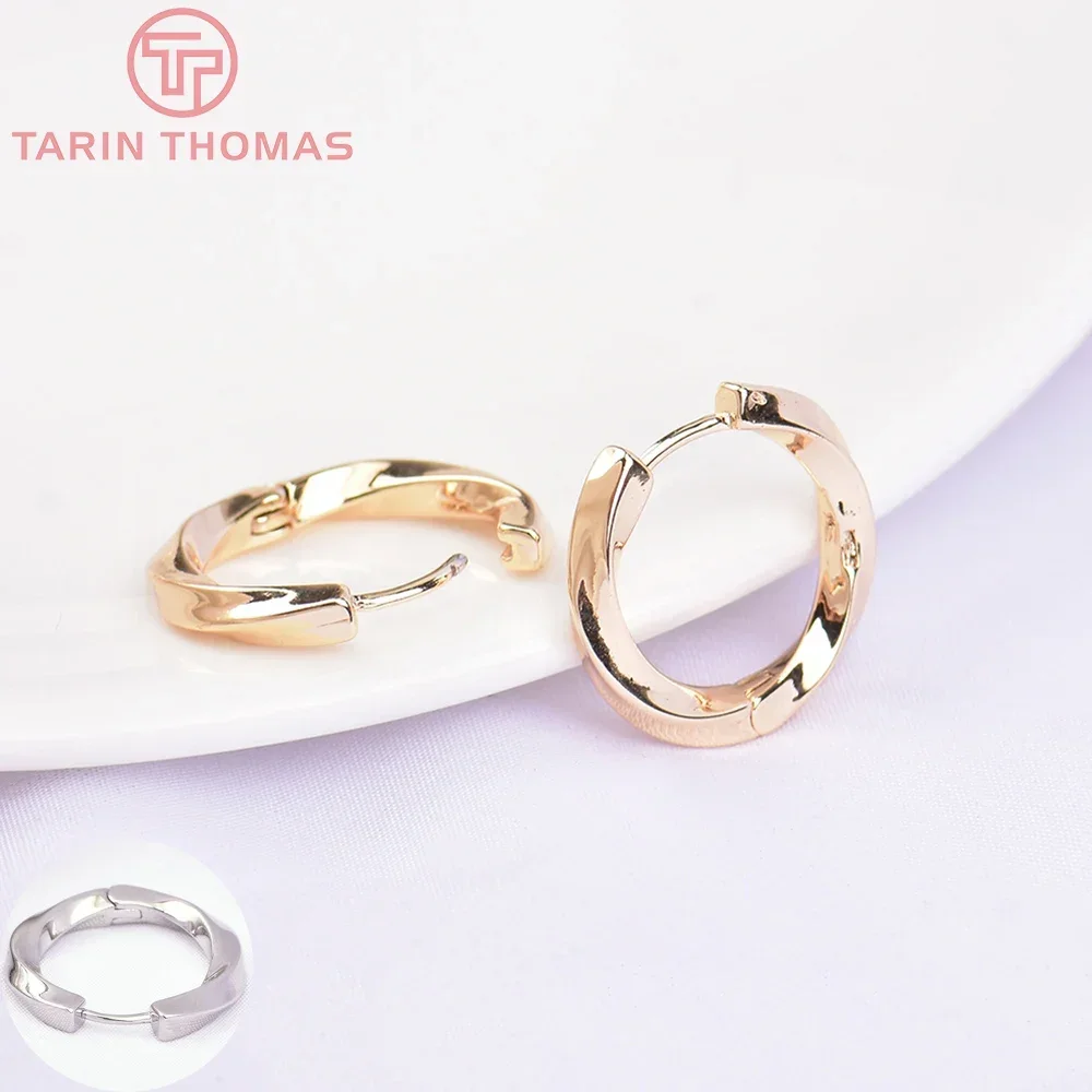 (5708) 4 шт. 24 К золотого цвета латунные круглые серьги-кольца DIY Высокое качество