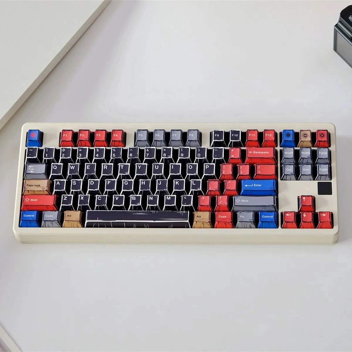 151 клавиш колпачки для из ПБТ с сублимационной краской комиксов черные со