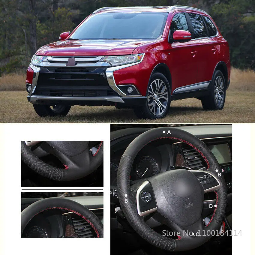 

Durable Black Leather Car Steering Wheel Cover for Mitsubishi ASX Outlander