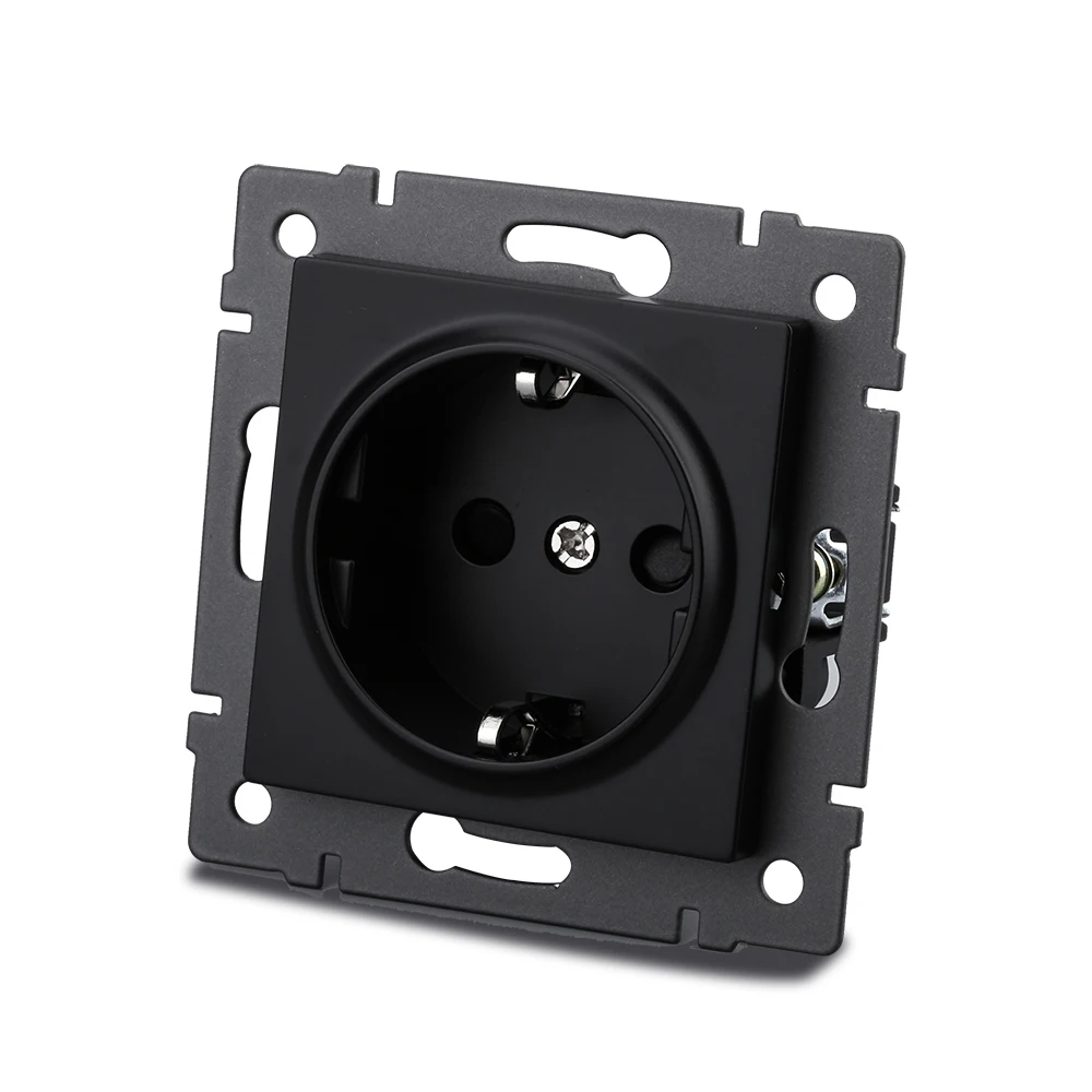 

Wallpad Q7 черная матовая стеклянная розетка