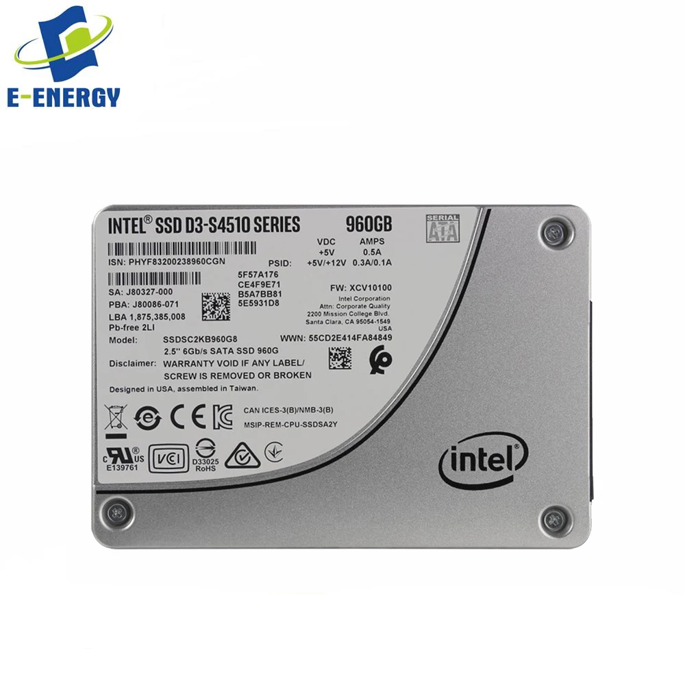 

S4510 960G SSDSC2KB960G801 2.5'' SATA Solid State Drives