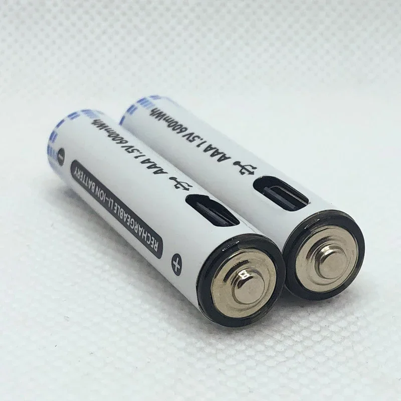 Фото Аккумуляторная литиевая батарея AAA 600 мАч с USB-зарядкой для светодиодных фонарей, игрушек, камер, микрофонов №1