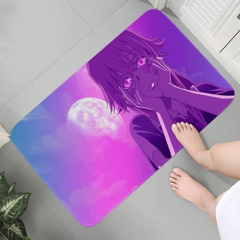 

Flannel Living Carpet Room Anti-slip Entrance Rug Floor Doormat Mats Art Coffee table Mirai Nikki Lounge Rug Bath Mats 2