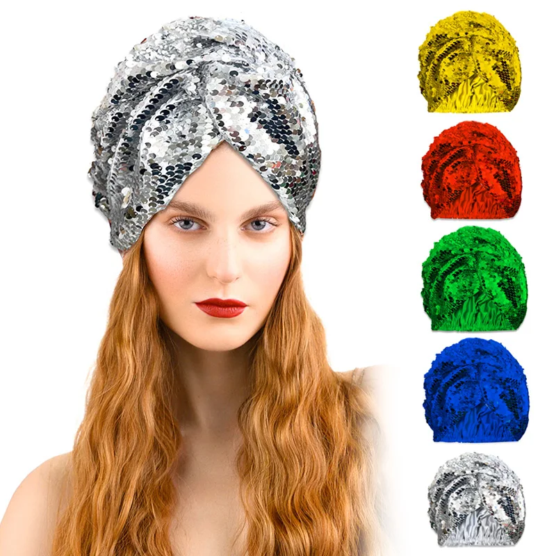 

Женская Блестящая Шапка-бини с блестками в стиле джаз