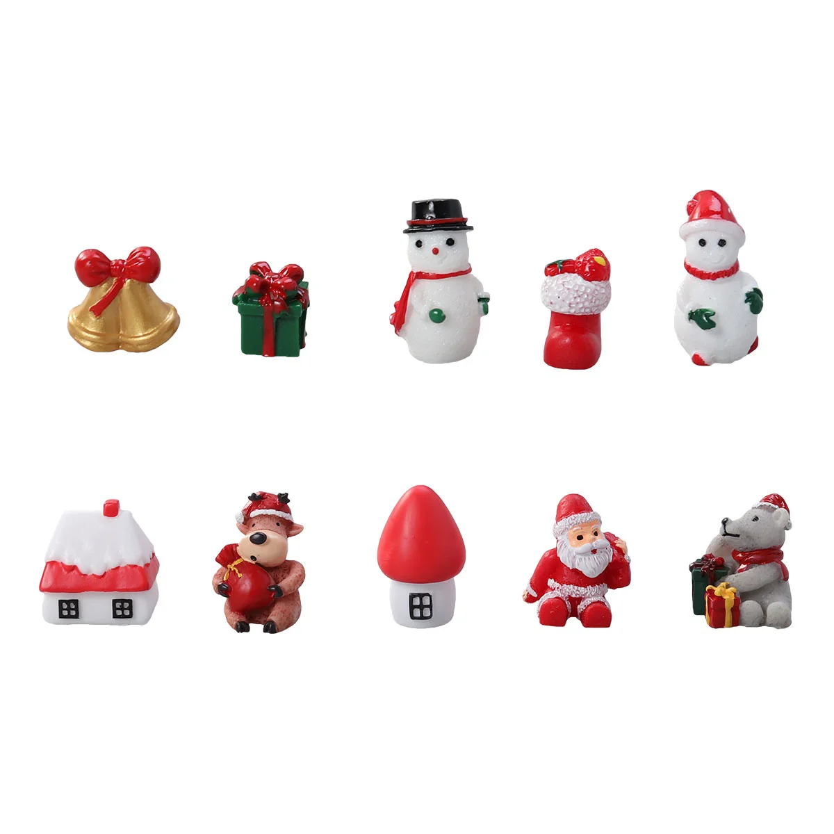 

10pcs Decorations Accessories Mini Resin Handicrafts for Christmas Car Kids